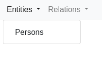 Image showing the APIS Entity menu with one item labelled Persons